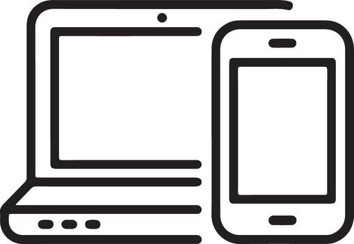 Modern laptop and smartphone icons representing digital technology and connectivity vector