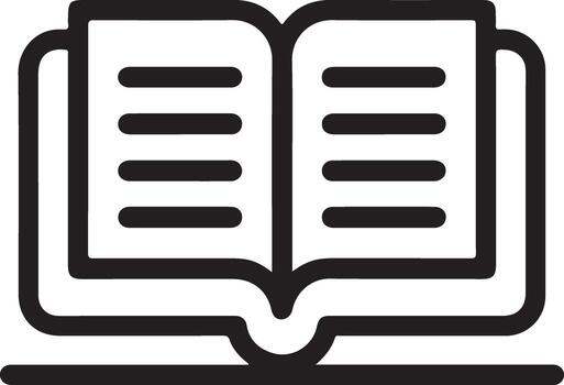 abierto libro icono representando conocimiento aprendizaje y educación en un blanco antecedentes vector