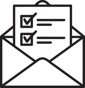 abierto sobre con a hacer lista y marcas de verificación icono simbolizando Tareas terminado vector