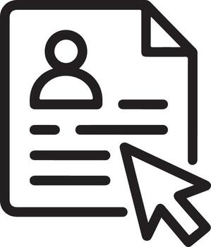 Online profile creation and curation with cursor icon vector