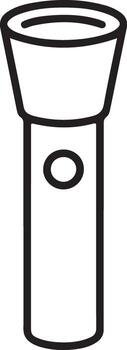 sencillo contorno dibujo de un clásico cilíndrico Linterna con un botón vector