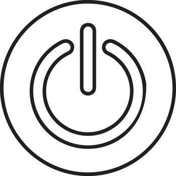 sencillo contorno de un poder botón símbolo dentro un circulo vector