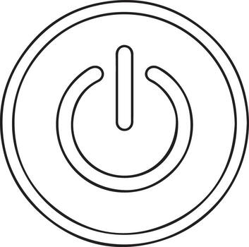 un poder botón símbolo dentro un circulo en un blanco antecedentes vector