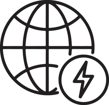 Global energy concept with a lightning bolt icon representing power and electricity vector