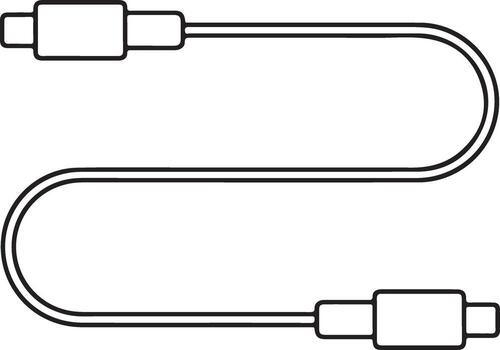 Simple line drawing of a flexible usb type c charging cable on a white background vector