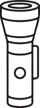 sencillo contorno dibujo de un clásico cilíndrico Linterna con un encargarse de vector