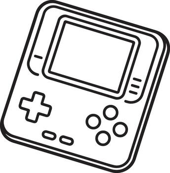 Retro handheld game console with directional pad and buttons vector