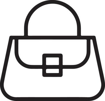 Simple outline icon of a classic handbag with a flap closure and top handle vector