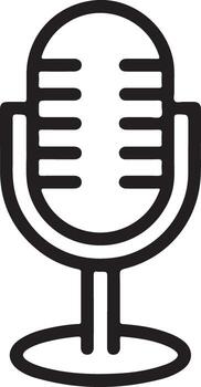 Retro style microphone icon on a white background symbol for audio recording and broadcasting vector