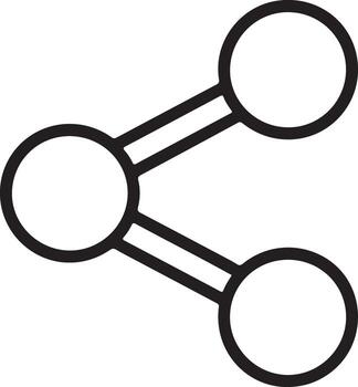 Simple abstract line art icon representing connection sharing and network nodes in a clean design vector