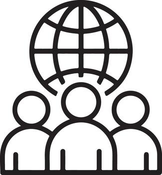 Global teamwork and collaboration icon representing international partnership and unity vector