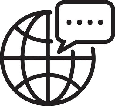 Global communication and connection illustrated by a globe and speech bubble icon vector