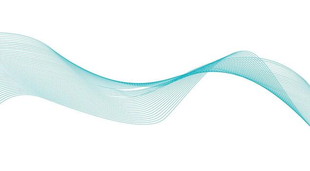 Blend Wavy Lines Curved Smooth Cyan Color Abstract Background Design Illustration vector