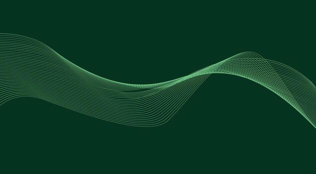 Blend Wavy Lines Curved Smooth Background Green Cyan Color Abstract Design Illustration vector