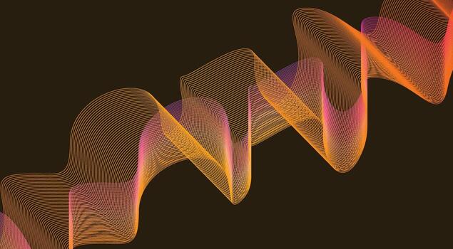 Wavy Blend Lines Abstract Background Orange Gradient Curved Design Illustration vector