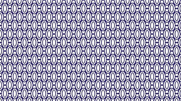 Elegant geometric pattern featuring a vertical chain of interconnected blue ovals on a white background, abstract design vector