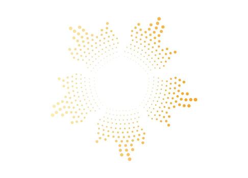 Isolated neon sound wave frame in dotted circular form. Colorful audio spectrum. design for music, voice, or radio themes. vector