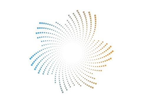 Abstract circular sound wave frame in neon gradient colors. Vibrant dotted audio spectrum. template for digital music or modern poster design. vector