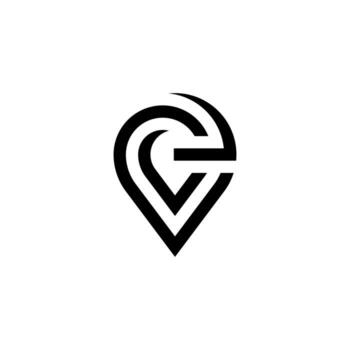 Elegant, Edgy, and Exact. A modern, futuristic map pin with a hidden 'E' for innovative logistics, navigation, or cutting-edge tech. vector