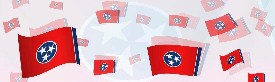 Tennessee flag-themed abstract design on a banner. Abstract background design with National flags. vector
