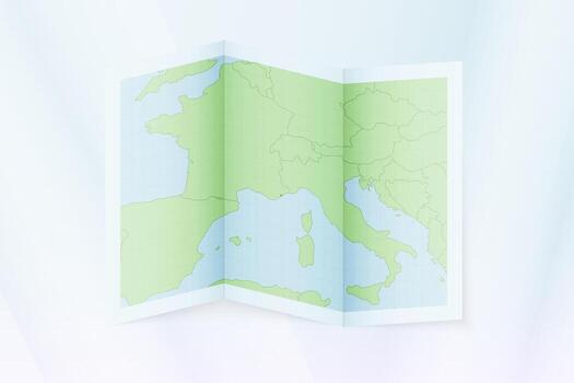 Monaco map, folded paper with Monaco map. vector