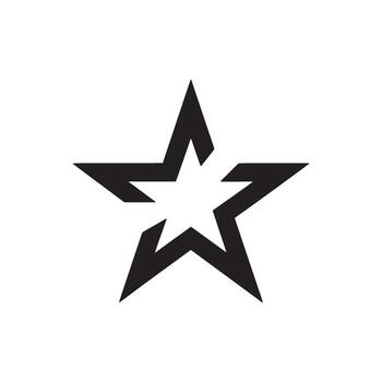 Bold Black and White Star Logo Design Modern Geometric Symbol Abstract Star Shape with Sharp Angles and Lines Minimalist Style vector