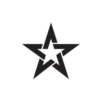Interwoven Star Symbol Graphic Emblem Design A Symbol of Unity Strength Interconnection Black and White Simplicity vector