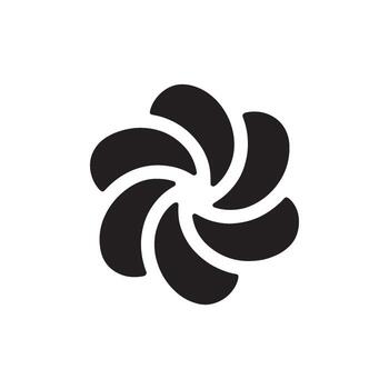 Abstract Floral Design in Black and White Rotating Petals Artistic Arrangement Dynamic Circular Pattern and Creative Composition vector