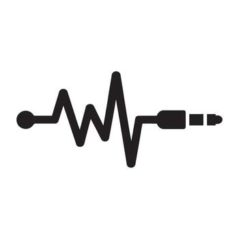 Audio Plug Signal Wave Icon A Symbol of Sound Connection and Energy Transmission in a Design vector
