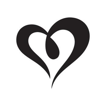 Stylish Intertwined Heart Design Representing Love, Connection, and Unity with Minimalist Black and White Aesthetics Symbolizing Affection and Romantic Feelings vector