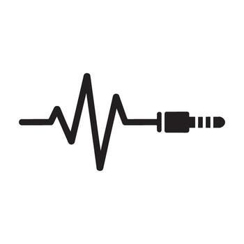Dynamic Audio Connection A Visual Representation of Sound Wave Interactivity and Connectivity Through a Plug vector