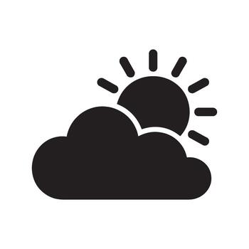 A Weather Icon Symbolizing Partly Cloudy Conditions with a Sun Peeking from Behind the Cloud vector