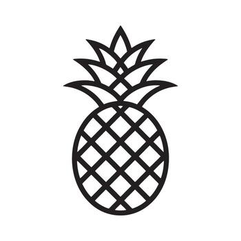 Simple Pineapple Illustration a Tropical Delight Outlined for Easy Use and Scalability in Design Projects and Decorations vector