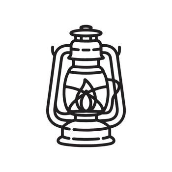 Classic Kerosene Lantern Illustration Illuminating Vintage Charm, A Symbol of Light, Simplicity and Exploration in the Darkness, Minimalist Design vector