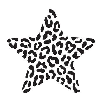 A Captivating Star with a Wild Side Leopard Patterned Silhouette Creates a Striking and Unique Visual Design Element vector