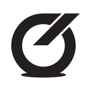 Stylish Circular Abstract Logo Design with a Bold Diagonal Stroke and Rounded Base, Minimalist and Modern, Great for Branding vector