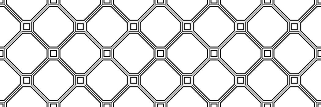 sin costura geométrico modelo con cuadrado y hexágono contornos, mínimo lineal antecedentes diseño vector