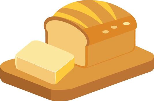 Rustic sourdough bread loaf with butter advertisement vector