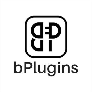 Minimalist Black and White Logo Design for bPlugins Featuring Interlocking Letters in a Rounded Square Frame for Software Company vector