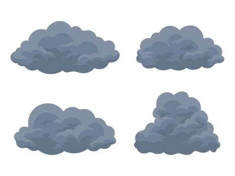 Rain or thunder clouds, Weather concept, Gray rain clouds illustration vector