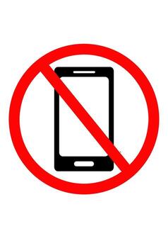 No smartphone sign forbidden mobile phone use. Prohibition on using a cellular touch phone. Turn off your device no calls symbol. vector