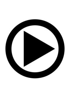 Play button icon in a black circle. Start media playback symbol minimal design. Black triangle inside a round outline. vector