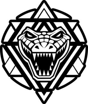 A logo for a snake with a triangle in the middle vector