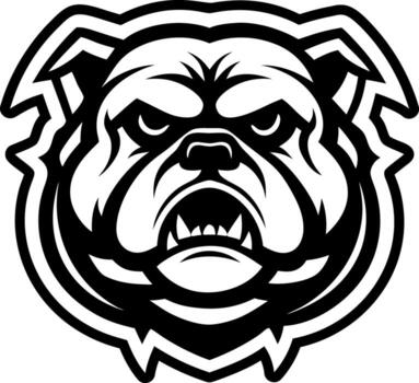 A bulldog head with an angry expression vector