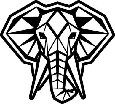 An elephant head with geometric shapes on it vector