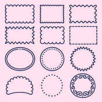 Decorative Border Frame Set. Outline Badge, Label, And Shape Outlines Collection vector