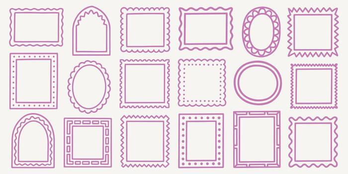 Decorative Frame Set, Outline Borders For Scrapbooking, Labels, And Invitations vector