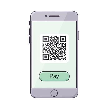 Scan the QR code on your phone to make a fast mobile payment online or in person with ease and security vector