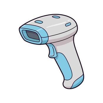 Modern barcode scanner for retail business operations and inventory management efficiency, simple clean design vector