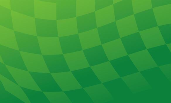 Green curved checker gradient background with wavy tiles vector